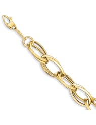 14k Polished and Textured Hollow w/ext. Bracelet Length 8"