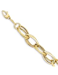 14k Polished And Textured Hollow W/ext. Bracelet, Best Quality Free Gift Box Satisfaction Guaranteed