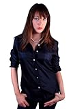 IMAGE OF Fabulous Black Button-Down Silk Shirt in Size Extra Small