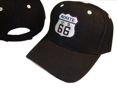 Black & White US Route 66 Will Rogers Highway Adjustable Baseball Cap Hat