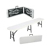 Portable Plastic 6' Folding BENCH WHITE - w/Steel Frame [Misc.]