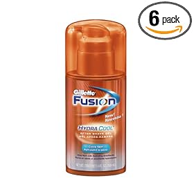 Gillette Fusion Aftershave, Hydracool Gel, 3.4-Ounce Bottle (Pack of 6)