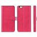 iPhone 6s Case, TUCCH® Leather Case for iPhone 6s / iPhone 6 (4.7 inch), Leather Wallet Cases Folio Book Cover with Credit Card Slots, Stand Holder, Cash Clip, Magnet Closure, Hot Pink with Grey