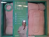 5-piece Spa Bath Robe Gift Box Set - PINK - Set Includes: Plush Bathrobe, Twist up Hair Towel, Towel Wrap, Loofah and Eye Mask. Great Mother's Day Gift