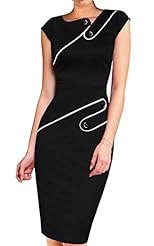 Cotton Sheath Knee Length Cap Sleeves Bodycon Dress/Party Dress/Tunic 