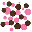 150 Pink and Brown Wall Pop Polka Peel and Stick Dots