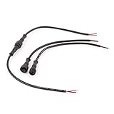 uxcell 防水コネクタケーブル　LEDライトストリップ　2ピン　オス　メス　ブラック　2ペア