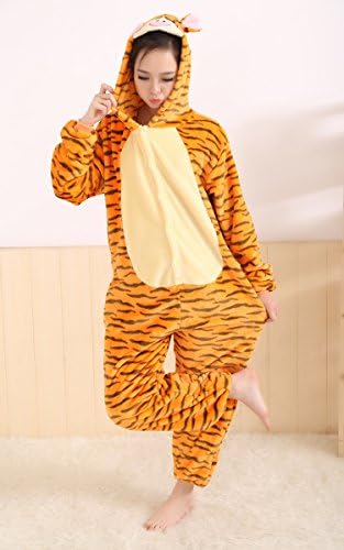 Newchic Tiger Pajamas Halloween Costume Cosplay Unisex Adult Onesies Dress S