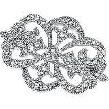 14K White Gold Diamond Brooch