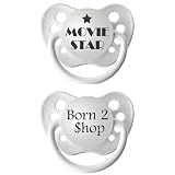 Personalized Pacifiers Set - Born to Shop/ Movie Star
