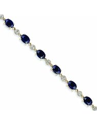 11.3 Carat 14K Gold Diamond and Sapphire Bracelet