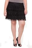 Torrid Plus Size Black Serena Lace 3-Tier Skirt