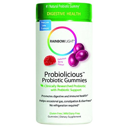Rainbow Light Probiolicious Gummies, Natural Berry Flavor, 50 Count (2 Bottles)