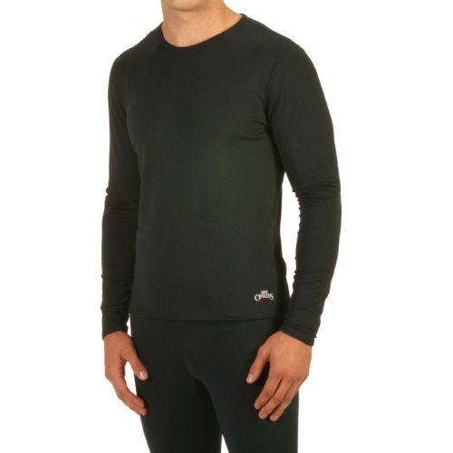 Hot ChillysMen's Micro-Elite Long-Sleeve Chamois Crewneck Midweight Body Fit Base Layer (Can Packaging)