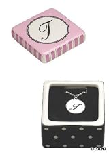 Initial Trinket Box & Necklace - Letter T Jewelry Box and Necklace