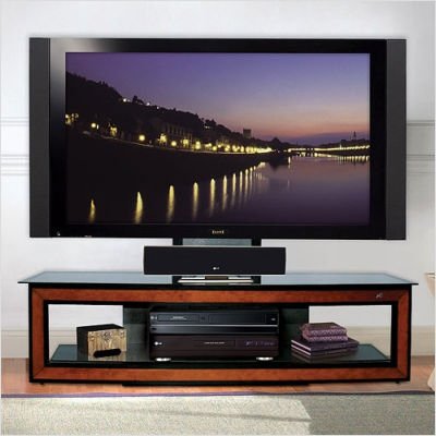 Bell'O FP-2125 Versatile Wood Trim and High Gloss Black Flat Panel Furniture (Cherry/Black)