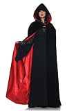 Best Price Black Velvet Red Satin Deluxe Cape Womens Classic Vampire Costume Witch Sorceress Renaissance Gothic Hooded 63 inch Cloak