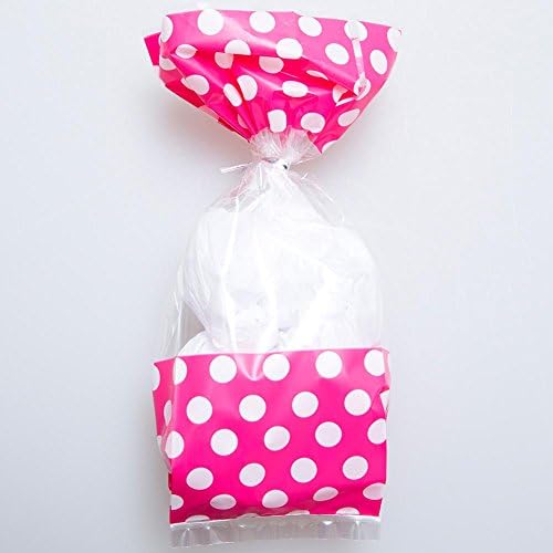 Hot Pink Window Polka Dot Cellophane Bags