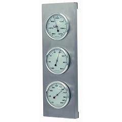 Sunartis 3-4013 THB197 Wetterstation aus Edelstahl mit Barometer, Hygrometer und Thermometer