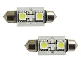 iJDMTOY 2-SMD Error Free 6418 C5W LED Bulbs For European Cars License Plate Lights, Xenon White