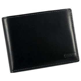 Coach 4658 Water Buffalo Collection Leather Passcase ID Wallet in Black
