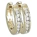 14K Yellow Gold Channel Set Round Diamond Hoop Earrings (0.14 ctw, G-H, SI1)