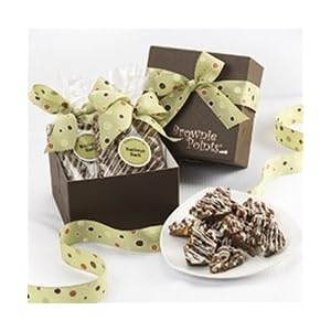 Brownie Points 1 lb. Box of Our Signature Gourmet Popcorn and Salty Pretzels Enrobed in Our Creamiest Chocolate in Our Buckeye Bark