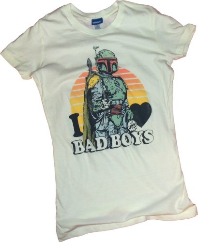  I Heart Bad Boys -- Star Wars Crop Sleeve Fitted Juniors T-Shirt