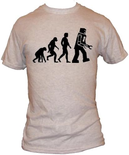 New Wave T-shirt (Evolution Of Robot) (XL 46-48, Grey)