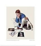 Boy Gazing at Cover Girls Artists Giclee Poster Print by Norman Rockwell, 13×14
