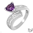 FPJ Irresistible High quality Ring With 1.45ctw Precious Stones - Genuine Diamonds and Amethyst Crafted in White Gold - Certificate Available.