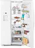 Review GE  / GE Profile PSF26NGWWW 25.5 cu. ft. Side-by-Side Refrigerator with 3 Glass Shelves, ClimateKeeper System, Gallon Door Storage, Internal Temperature Controls and External Water/Ice Dispenser: High Gloss White