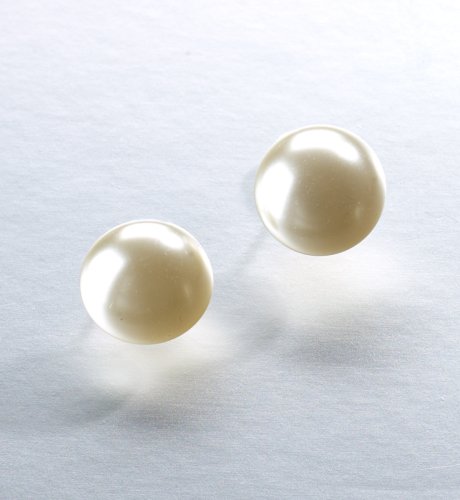 Large Dome Pearl Effect Stud Earrings