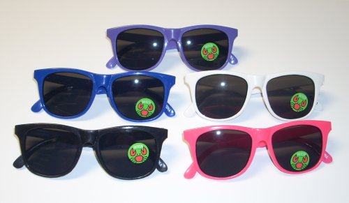 Click here to buy Baby Infant Toddler Kids Wayfarer Style Glasses - Blue, Black, Pink, Blue, Purple by Kendall's.