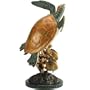 Imperial Gold Sea Turtle with Tropical Fish Sculpture