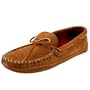 Minnetonka Men's Double Bottom Fleece Slipper,Brown,10 M US