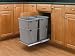 Rev-A-Shelf 35Qt Double Waste Bin Full Extension Chrome Slides Silver