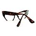 Tortoise High Fashion Runway Croped Exposed Lens Cat Eye Glasses