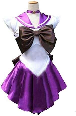 Dillian Womens Sailor Moon Mars Costume Cosplay Party Dress &amp; Gloves,Purple,M