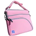 igadgitz Retro Neopren-H&uuml;lle Etui Case Schutzh&uuml;lle Tasche in Pink Rosa und mit abnehmbarem Schulterriemen f&uuml;r Netbook Notebook Mini Laptop 10, 10,1 & 10,2 Zoll (25,4, 25,7 - 25,9 cm)