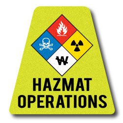 Firefighter Helmet Tetrahedron Fire Helmet Stickers - Haz Mat Operations Tetrahedron