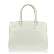 L.A.P.A. Italian Designer White Croc Embossed Leather Handbag