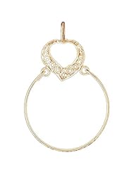 Dazzlers Solid 14k Gold Heart Holder Charm Pendant Available in three colors from jewelsberry (weights: 1.4 grams only)