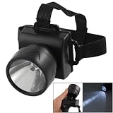 Amico Black Elastic Headstrap Battery Powered LED Adjustable White Light Headlamp