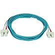 10Gb Fiber Optic Cable, SC/SC, Multi Mode, Duplex - 5 Meter (50/125 Type) - Aqua