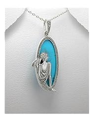 Marcasite Pendant Necklace In 92.5 Sterling Silver