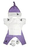 Lavender Dragonfly Four Piece Baby Set (Newborn 0-3 Months to 12 lbs)