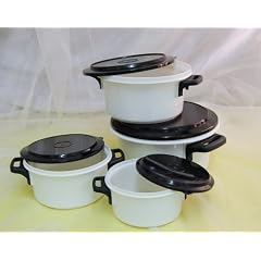 Mikrowellengeschirr 0,7+1+1,7+2,5L Topf Set mit Deckel
