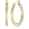 Duragold 14k Yellow Gold Hoop Earrings, (1" Diameter)