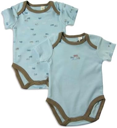 Petit Lem - Baby Boy Short Sleeve Bodysuit Set, Light Blue 22745-9Months